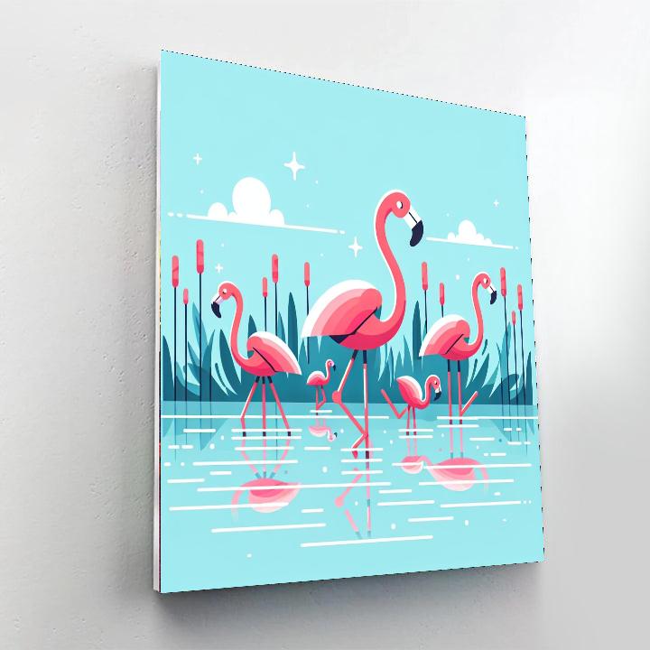 Friendly Flamingos Numbered Painting Kits