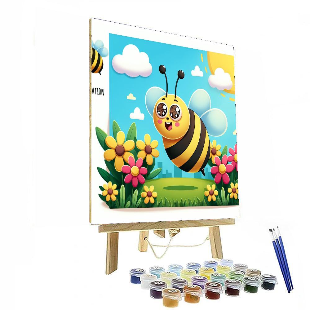 Bubbly Bubble Bee Paint By Numbers Art
