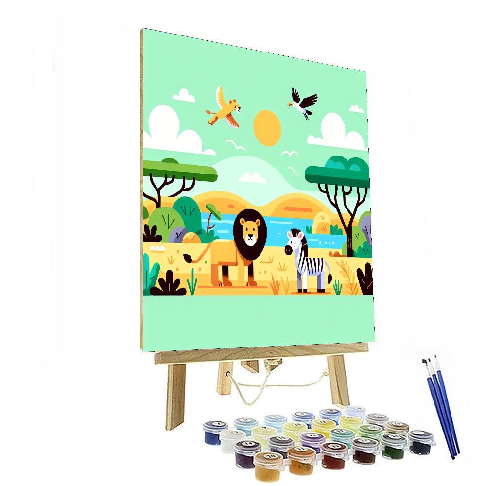Safari Showdown Paint By Numbers Art