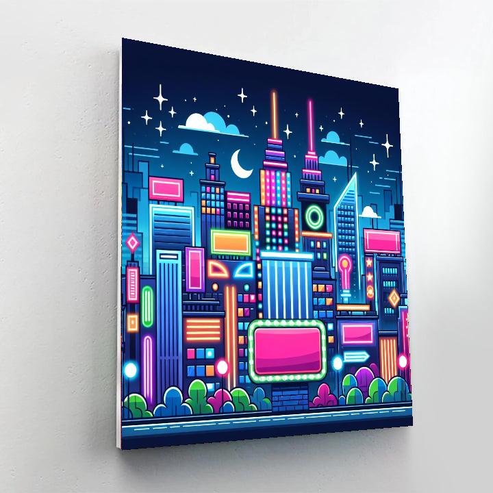 Neon Nightscape Paint By Numbers Art
