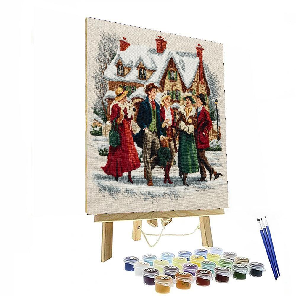 Caroling In The Snow Number Painting