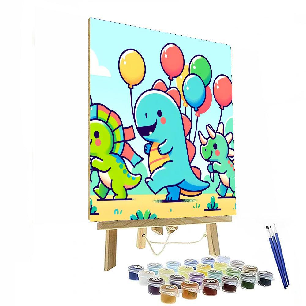 Cheerful Dino Parade Painting Number Kit