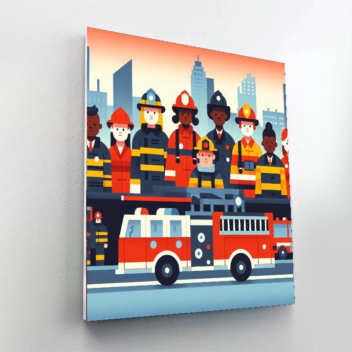 Firefighter Hero Rescue Numbered Painting Kits