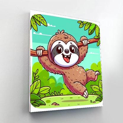 Silly Dancing Sloth Paint By Number