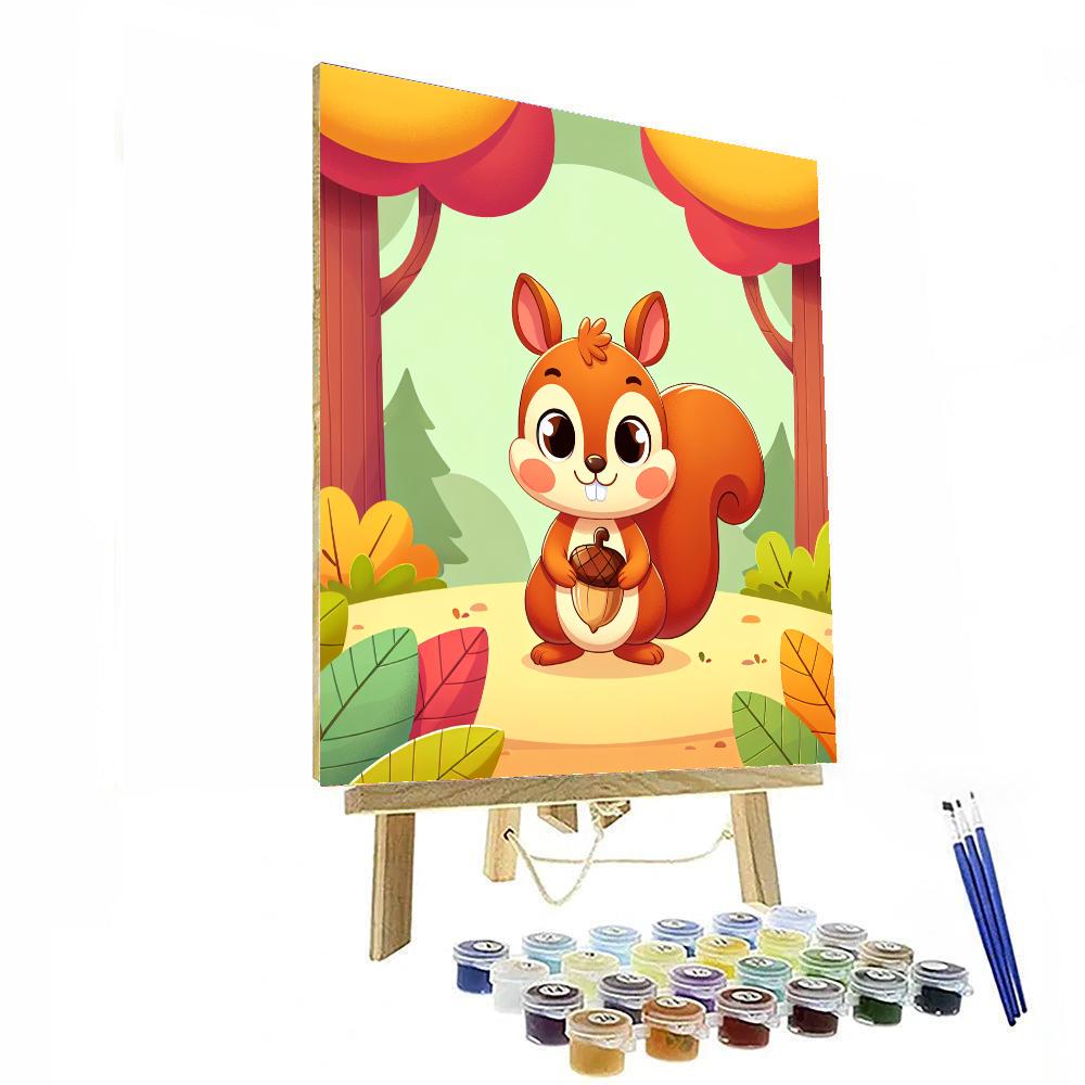 Happy Squirrel Harvest Paint By Number