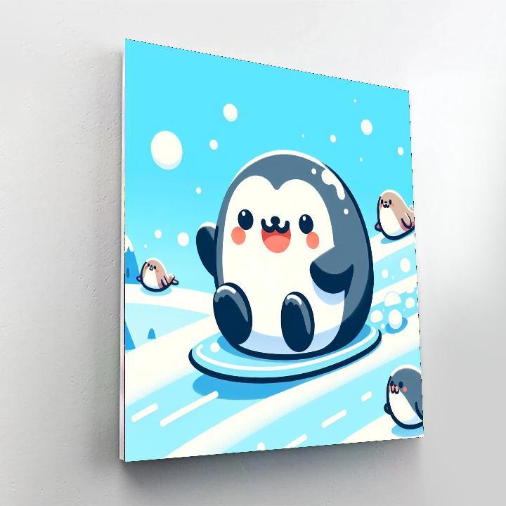 Brave Little Penguin Paint By Numbers Art