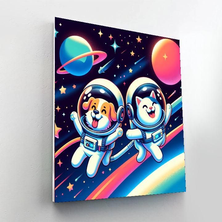 Outer Space Animals Paint By Numbers Art