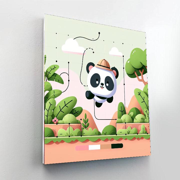 Adventurous Panda's Jungle Quest Paint By Color