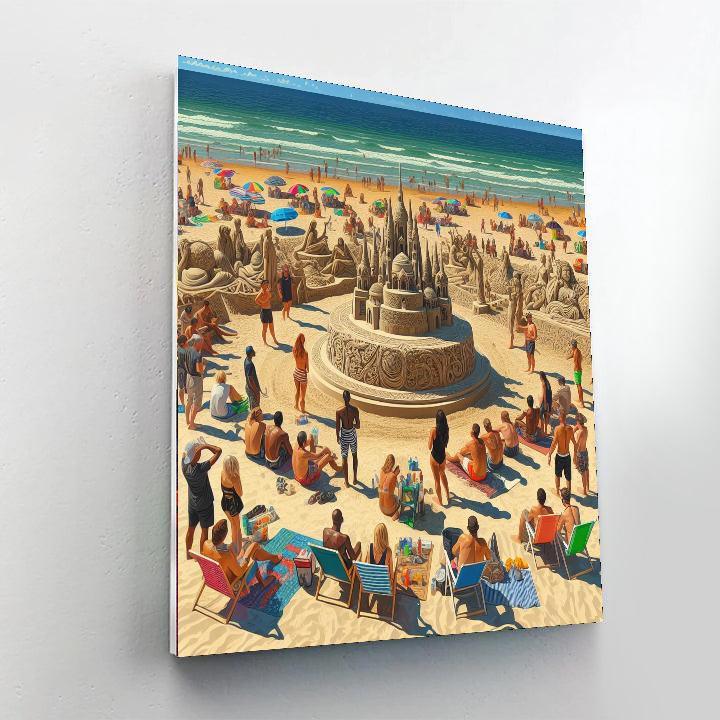 Sandcastle Competition At Fulong Beach - Taiwan DIY Paint By Numbers