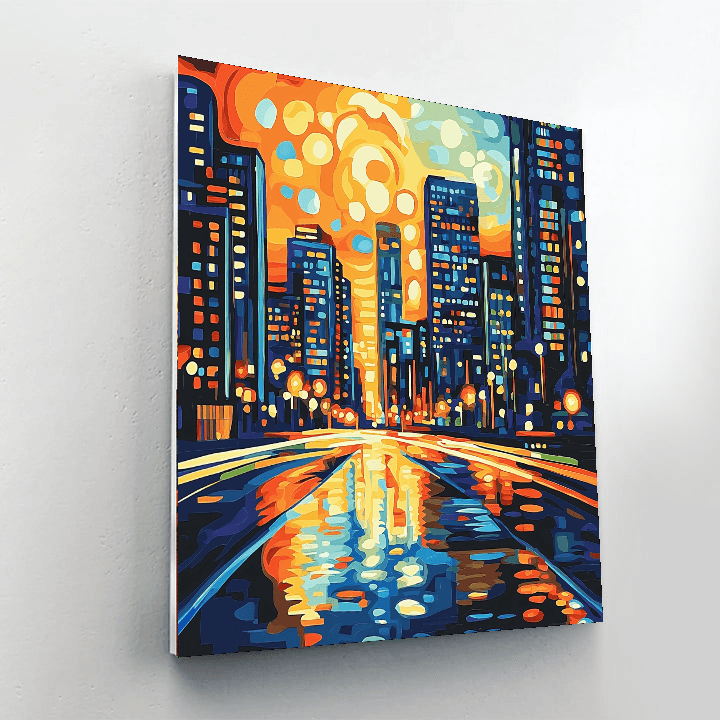 Wassily Kandinsky Inspired Modernist Twilight Boulevard  Paint By Numbers Kits
