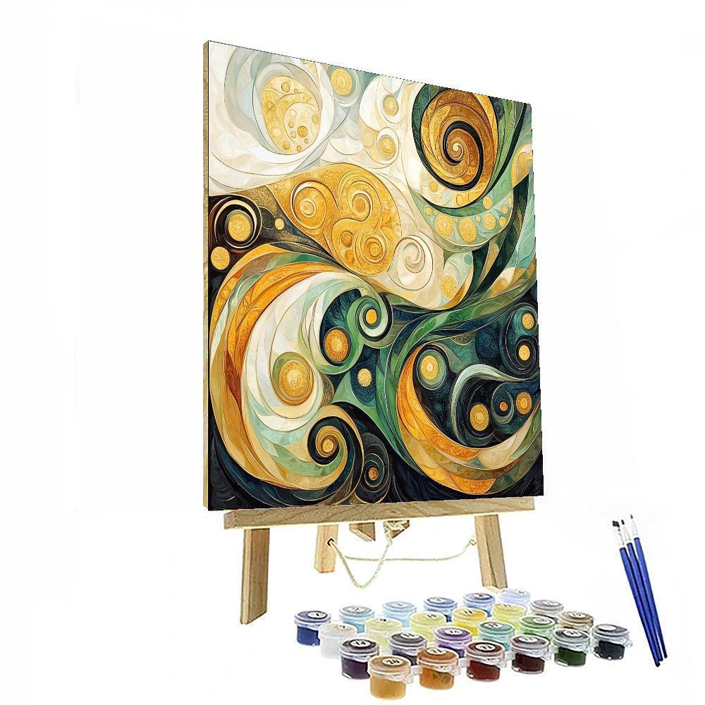 Gustav Klimt Inspired Elegant Swirls  Paint By Numbers Kits