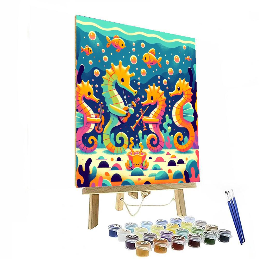 Singing Seahorse Symphony Painting Number Kit