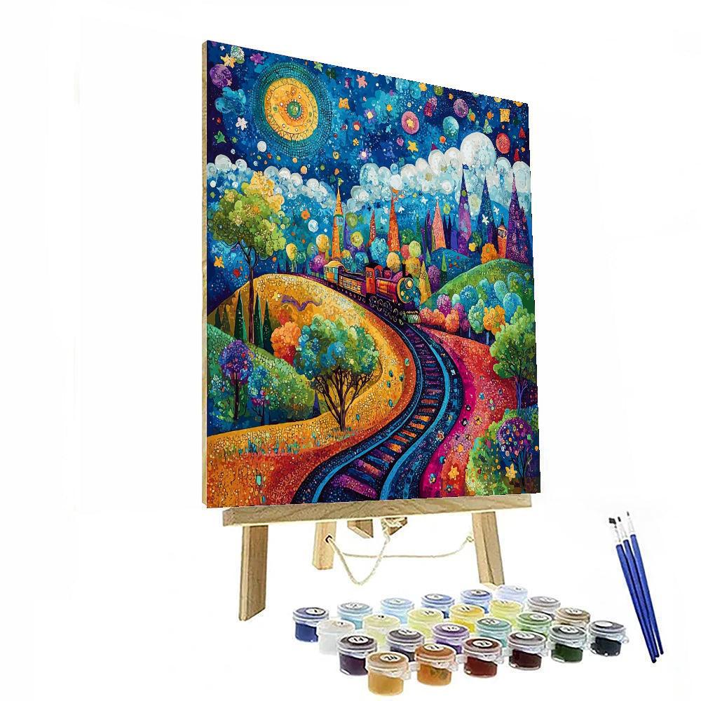 Marc Chagall Inspired Time Traveler’s Train  Paint By Numbers