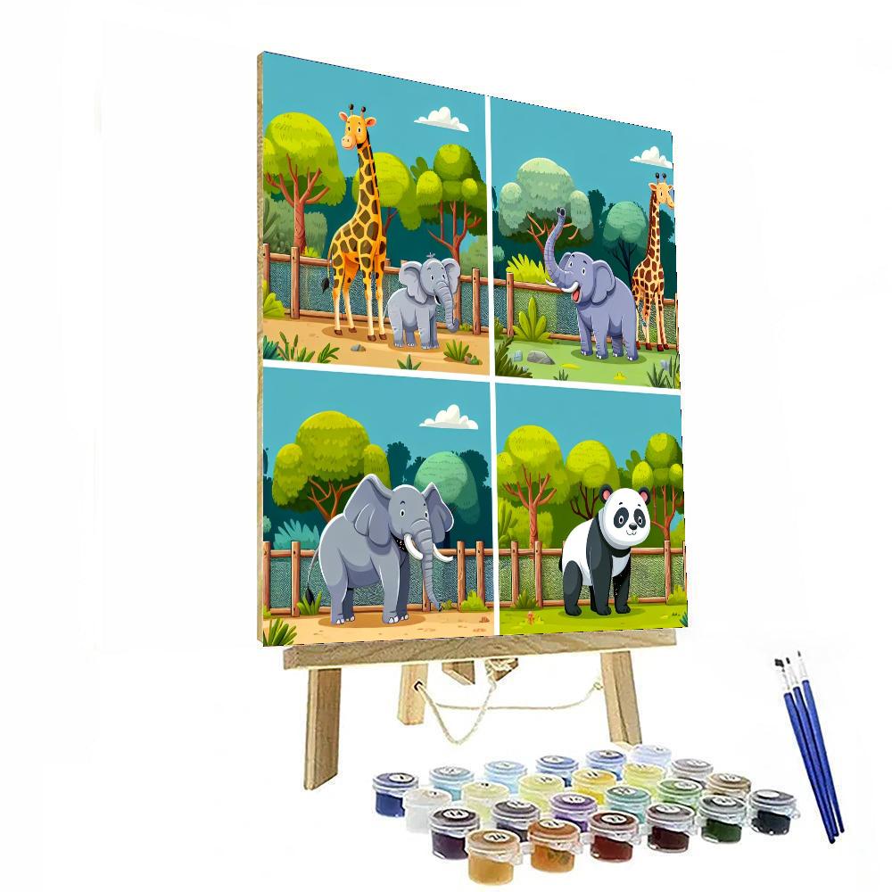 Zoo Animals Extravaganza Painting Number Kit