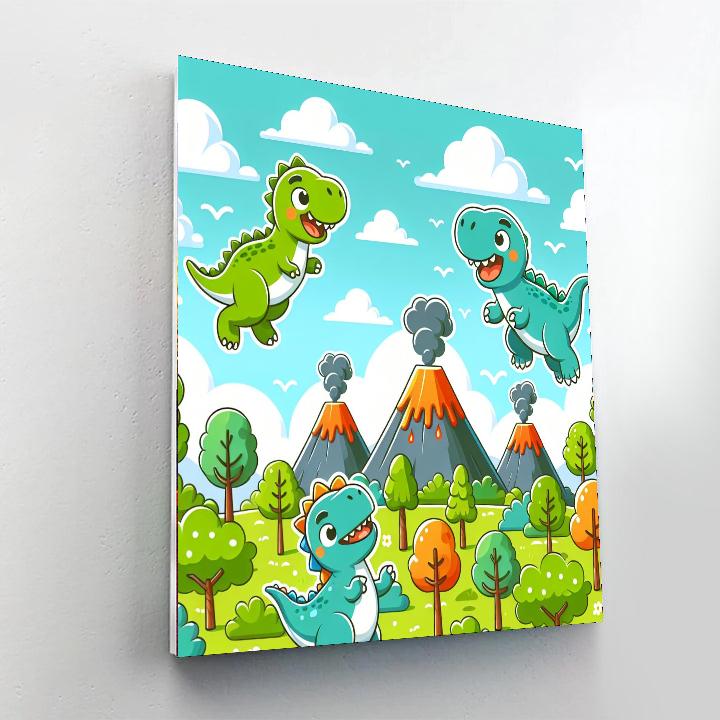 Dinosaur Fun Zone Painting Number Kit