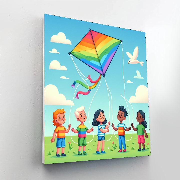 Rainbow Kite's Journey Painting By Numbers Kit