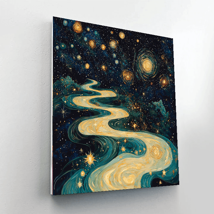 Vija Celmins Inspired Abstract Cosmic Exploration - DIY Painting By Numbers Kit