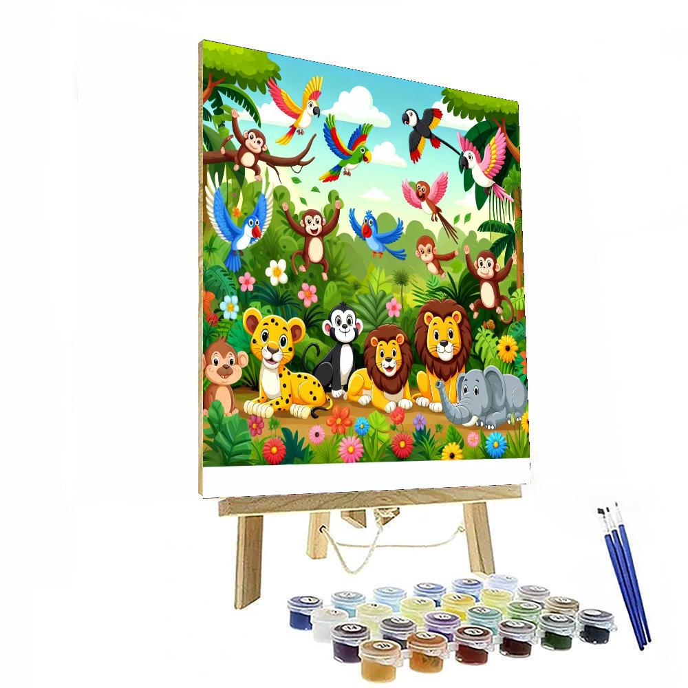 Jungle Safari Scene Paint By Color