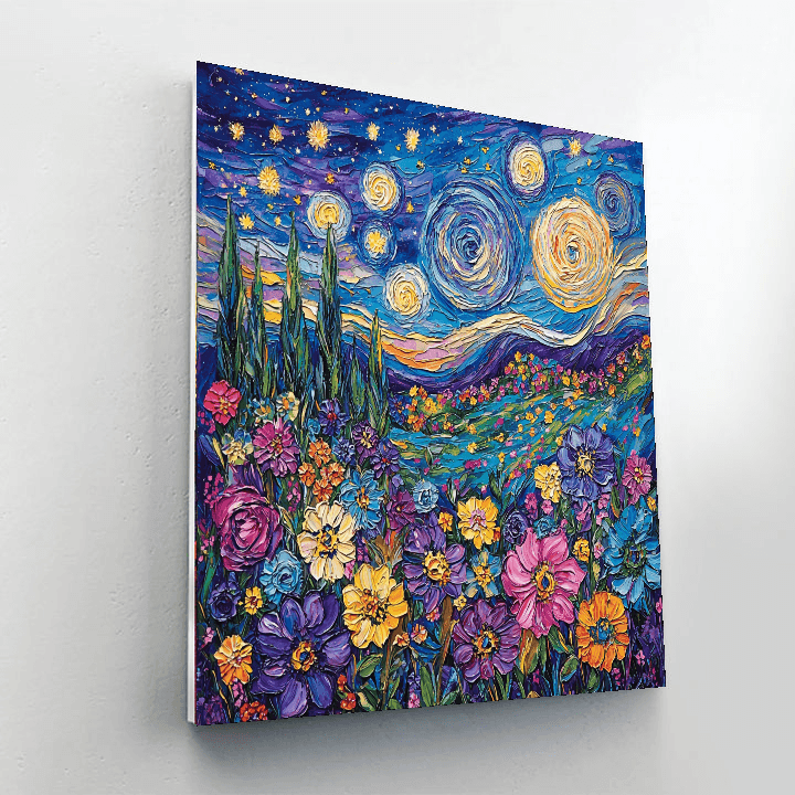Vincent Van Gogh Inspired Starlit Garden  Paint By Numbers Kits