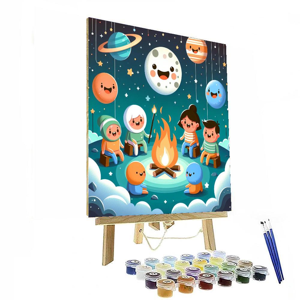 Cosmic Campfire Adventure Paint By Numbers Art