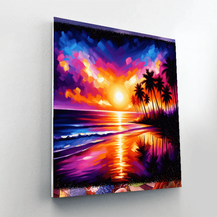 Tropical Sunset Paradise Paint By Number