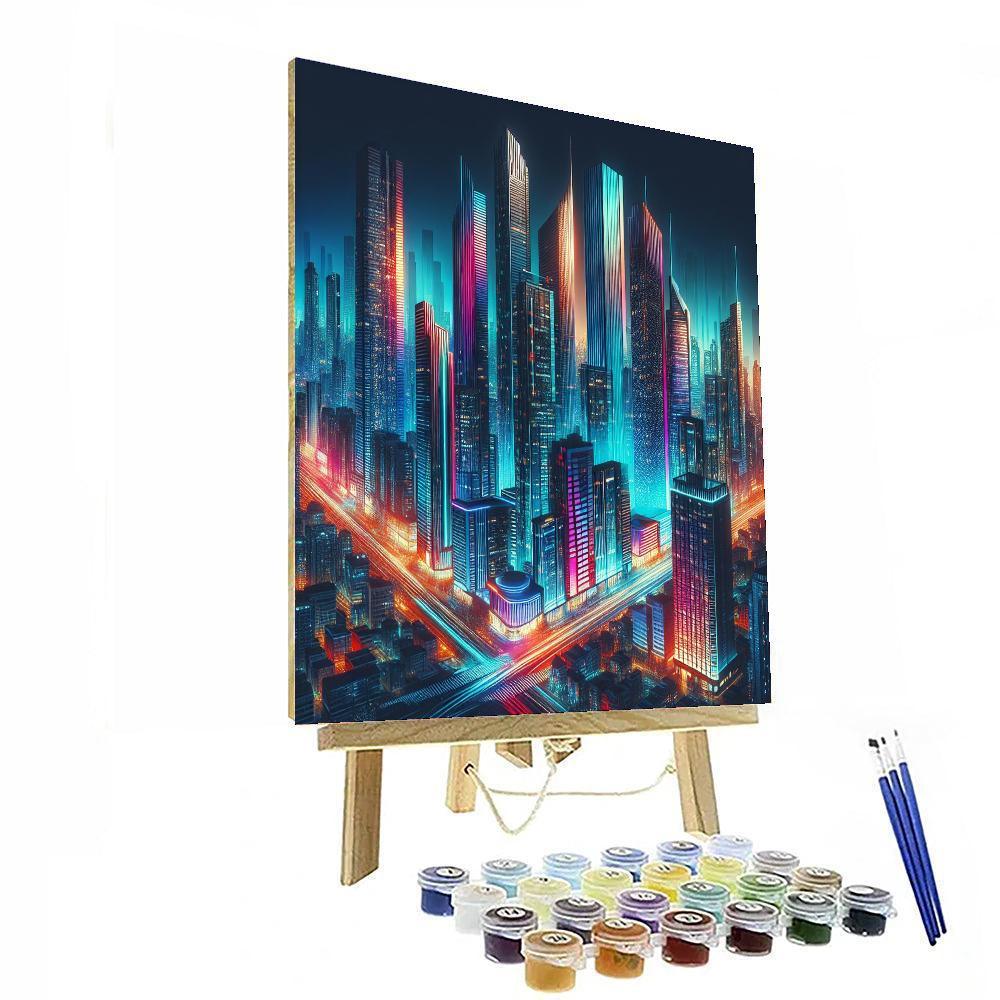 Elegant Urban Skyline Numbered Painting Kits
