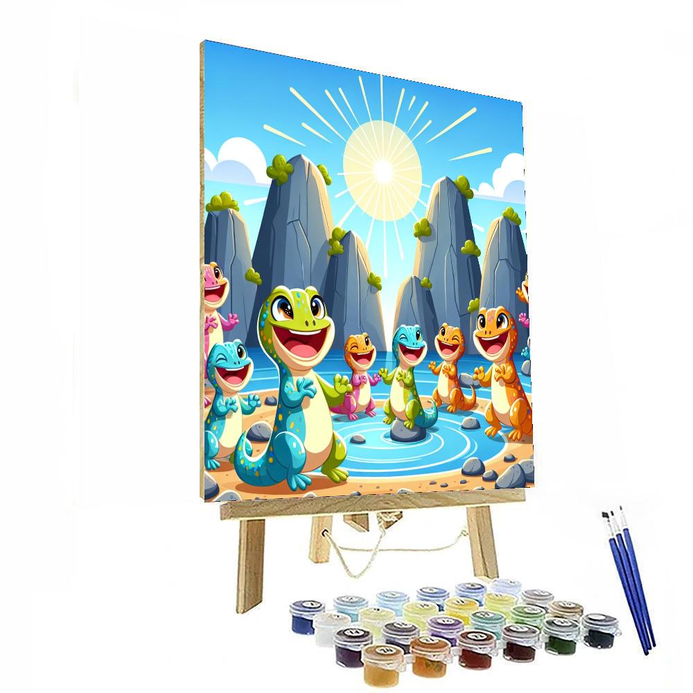 Lively Lizard Lagoon Numbered Painting Kits