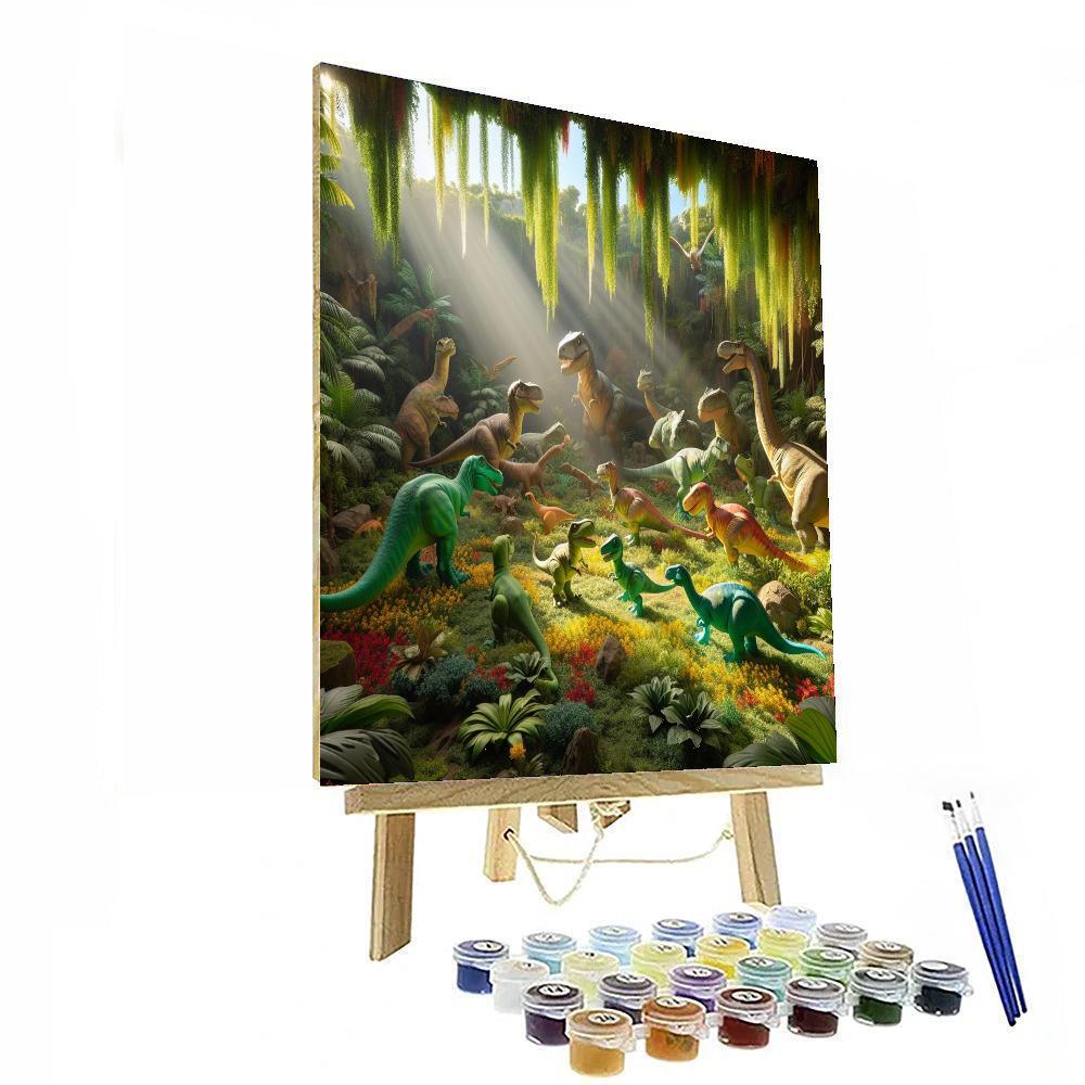 Adventurous Dinosaur Land Paint By Color