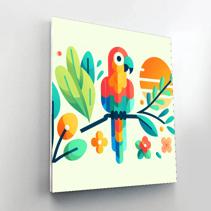 Peaceful Parrots Paint By Numbers Art