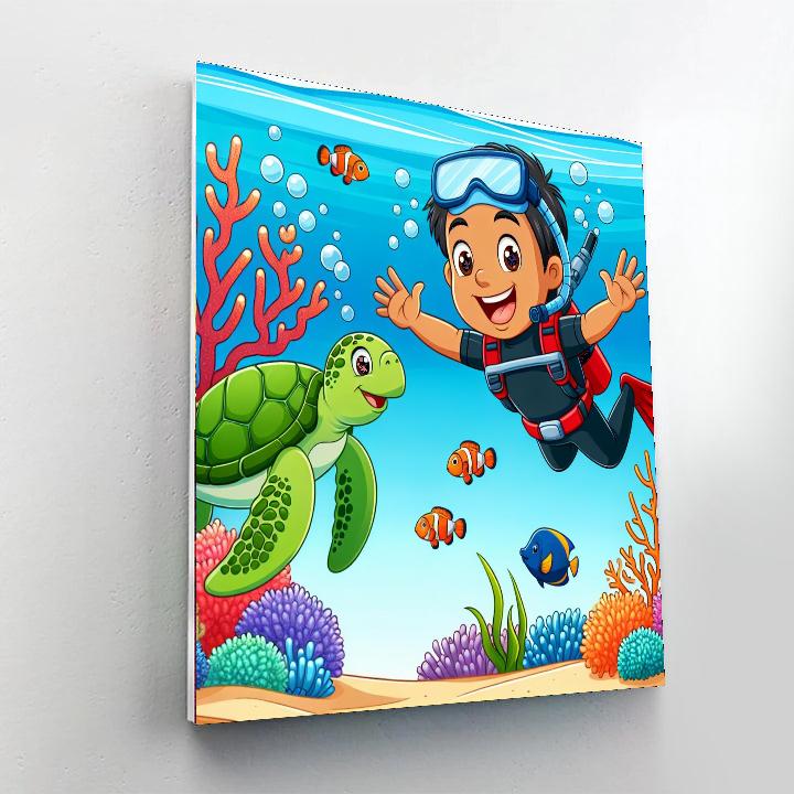 Ocean Wonders Dive Painting Number Kit