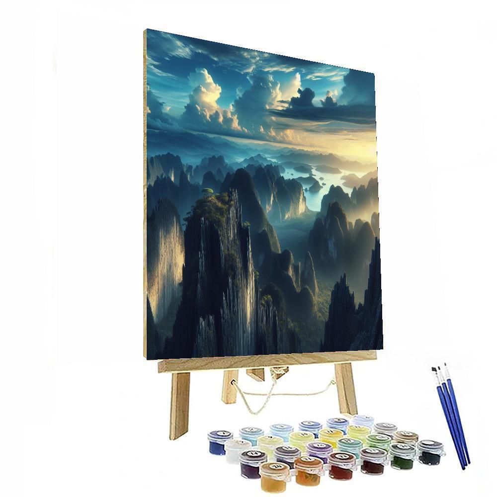 Majestic Cliffside Haven Paint By Numbers