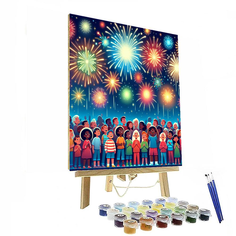 Festive Fireworks Celebration Painting By Numbers Kit