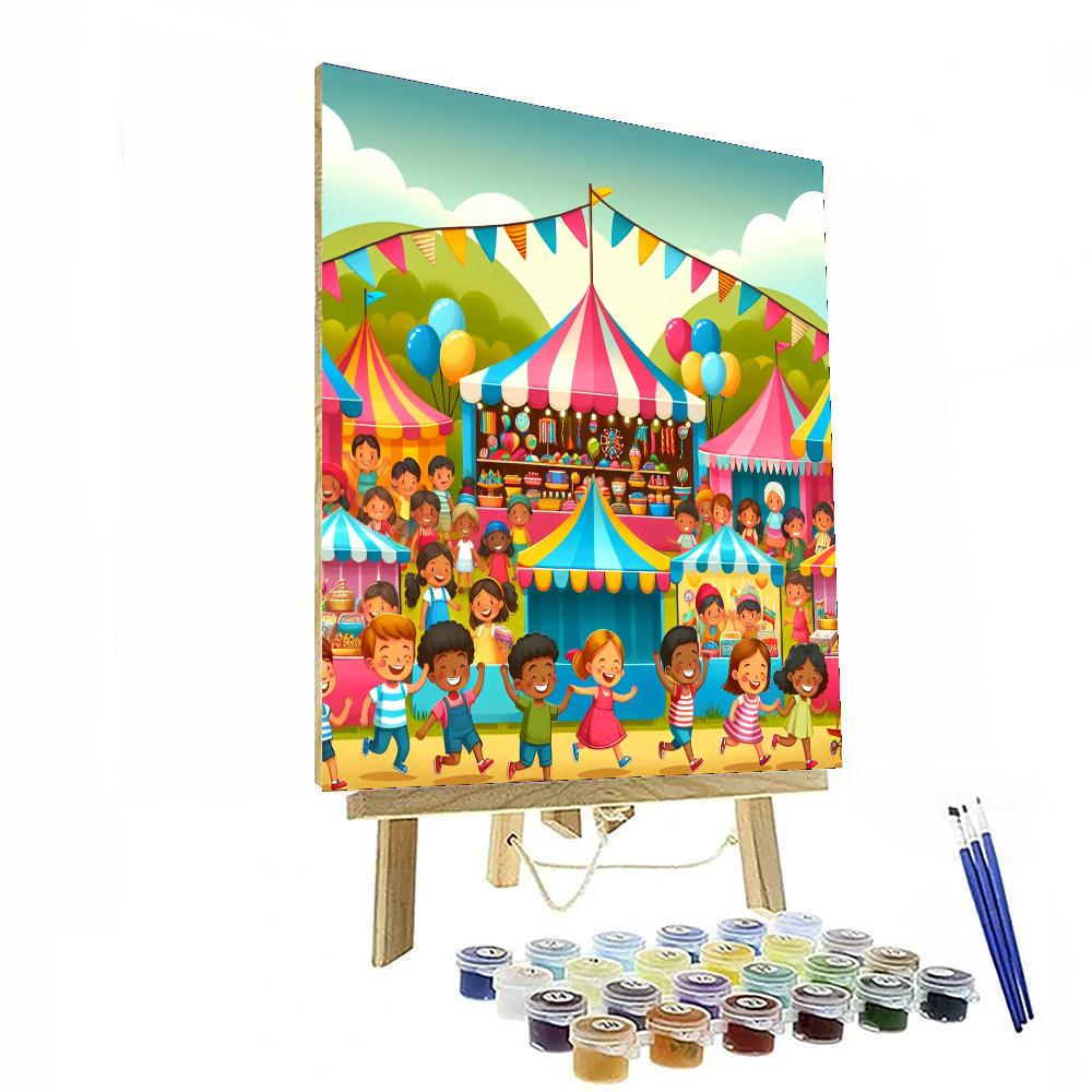 Vibrant Village Fair Painting By Numbers Kit
