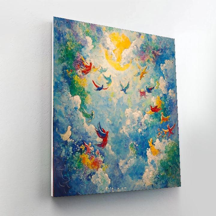 Marc Chagall Inspired Fanciful Flight  DIY Paint By Numbers