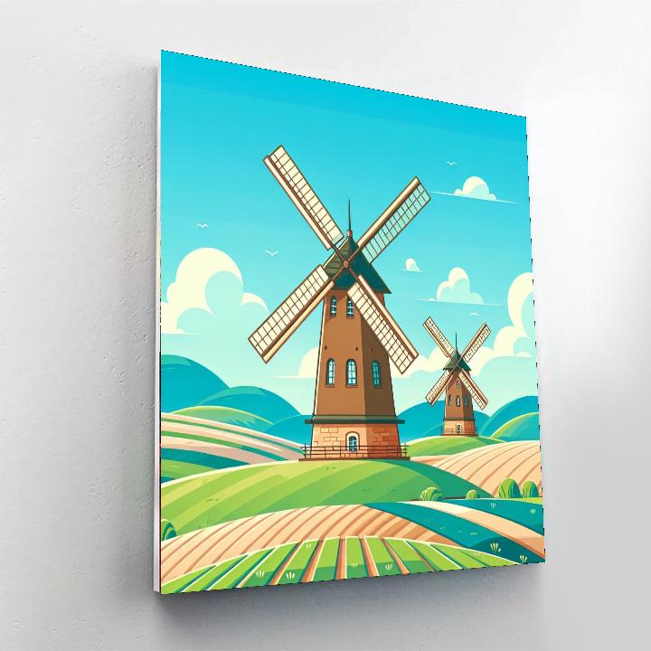 Wondrous Windmill Wonders Paint By Numbers Art