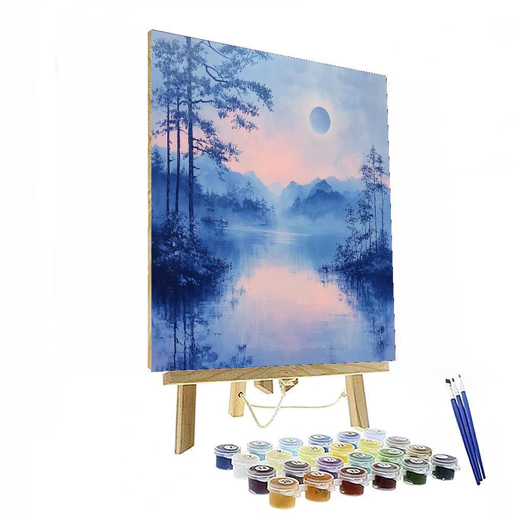 Zhao Mengfu Inspired Enchantment Of Twilight Skies  Paint By Color