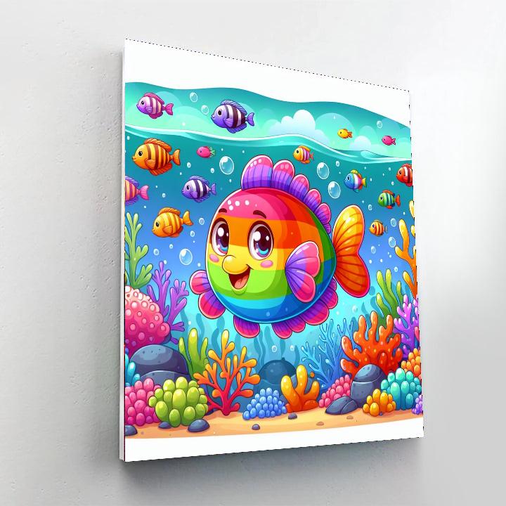 Sassy Rainbow Fish Numbered Painting Kits