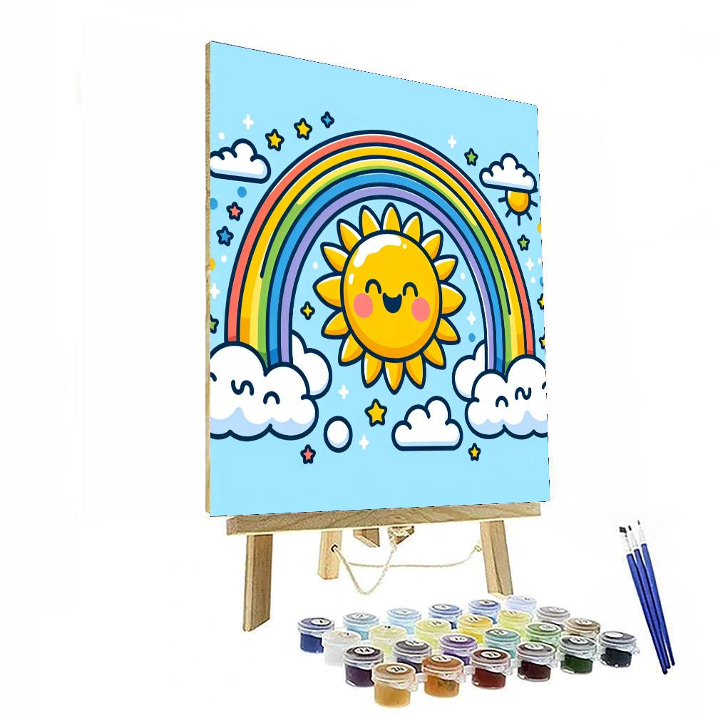 Cheerful Sun And Clouds Numbered Painting Kits