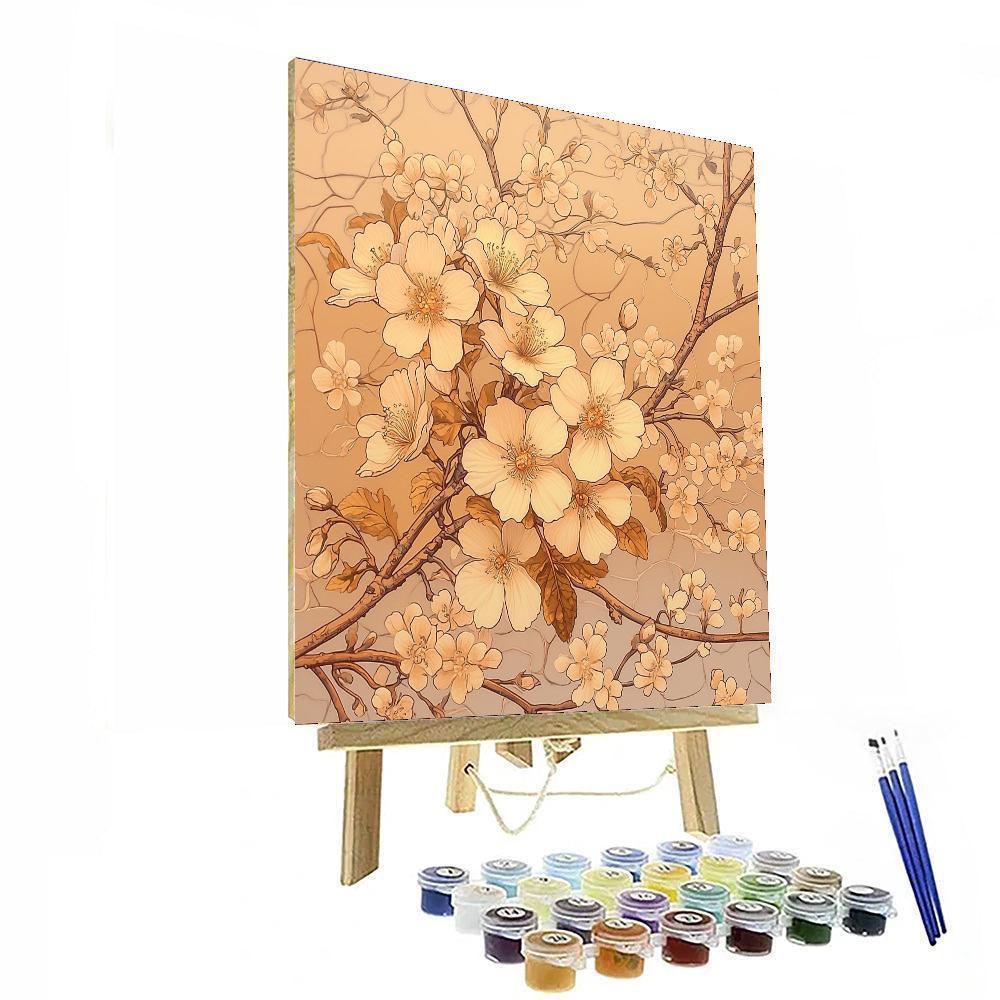 Alphonse Mucha Inspired Harmony Of Ethereal Blooms  Paint By Numbers Kits