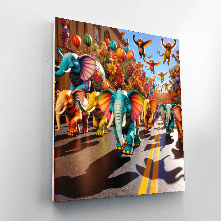 Joyous Parade Of Animals DIY Paint By Numbers