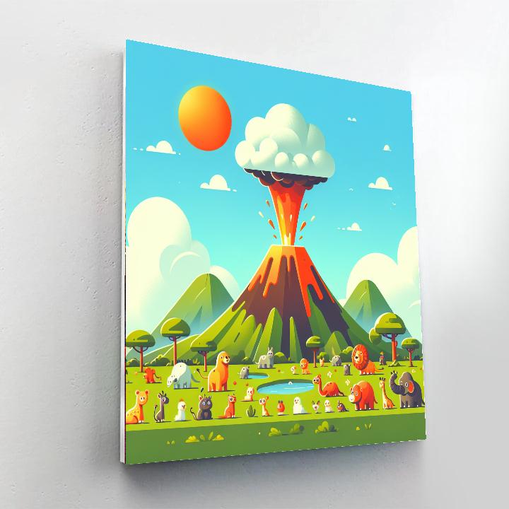 Bubbling Volcano Adventure DIY Paint By Numbers