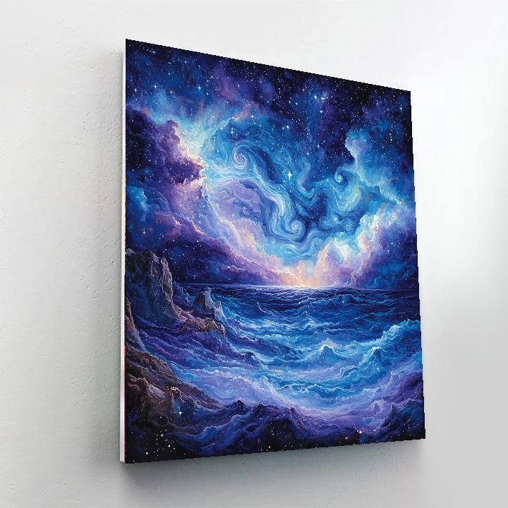 Michelangelo Inspired Cosmic Wind Symphony  Paint By Numbers