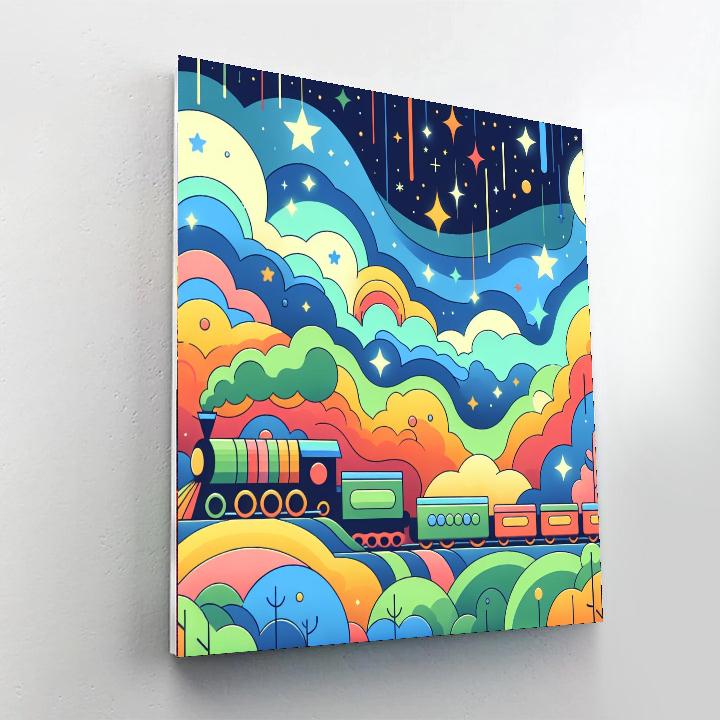 Dreamland Train Ride Number Painting