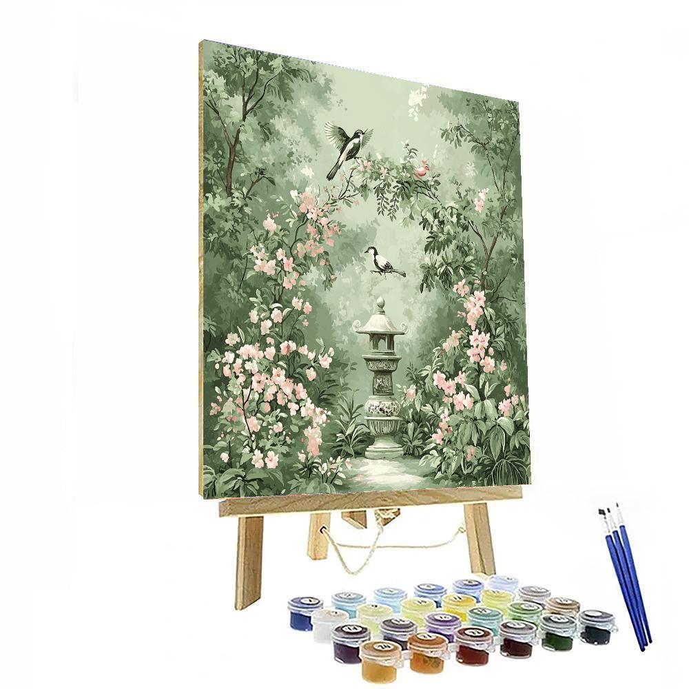 Jean-Baptiste Pillement Inspired Elegant Chinoiserie Garden  Paint By Numbers