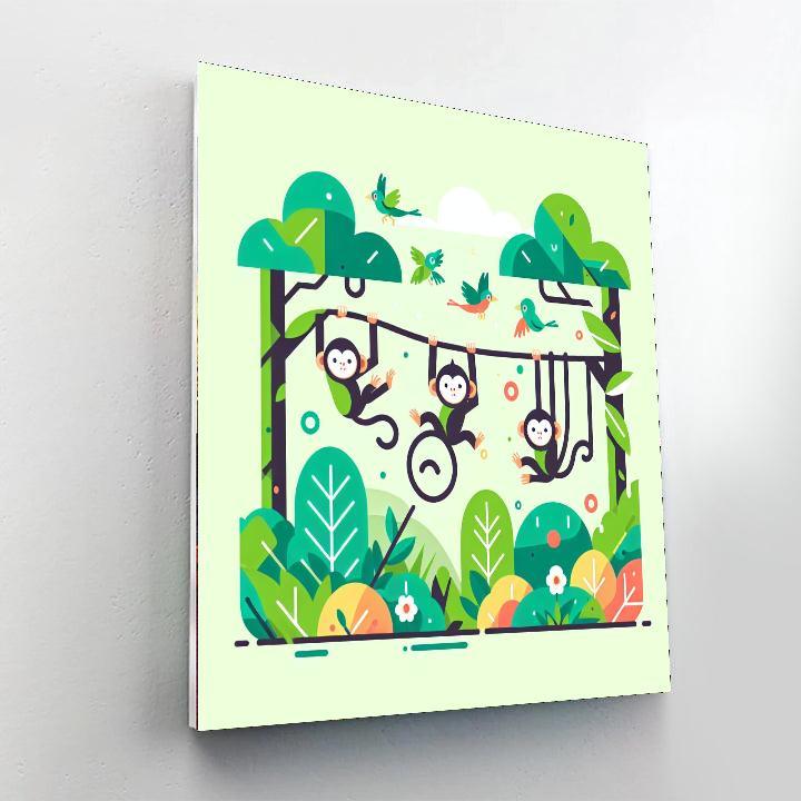 Jungle Swing Safari Paint By Numbers