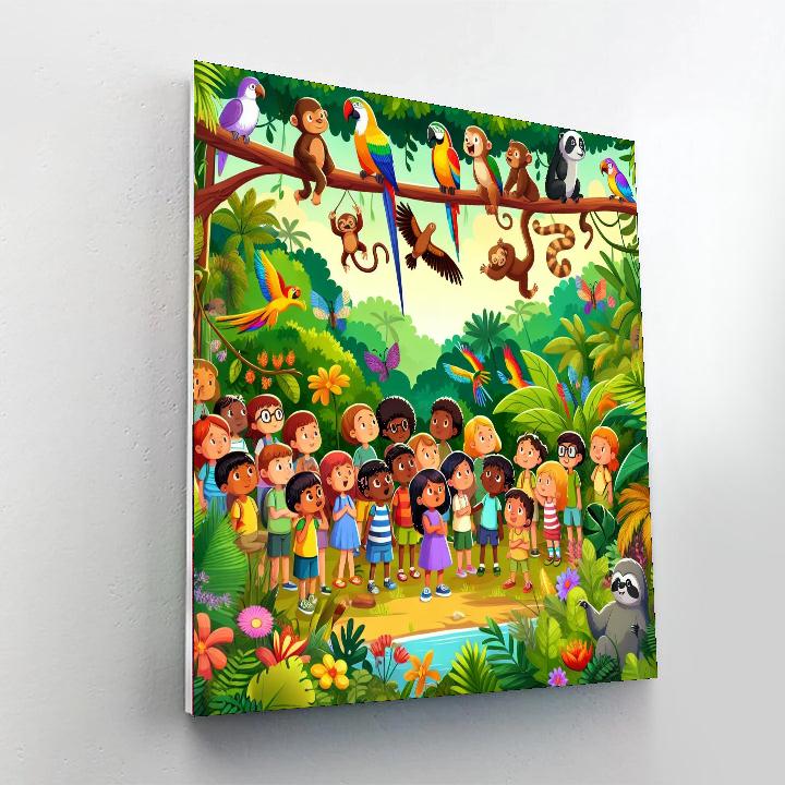 Joyful Rainforest Exploration Painting By Numbers Kit