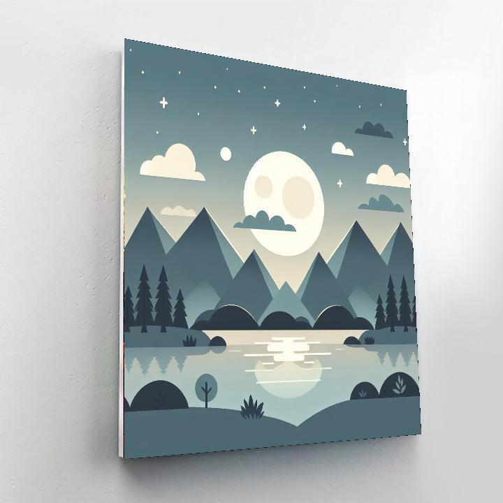 Moonlit Mountain Magic Paint By Color