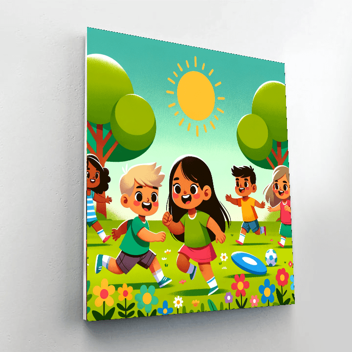 Giggles And Games At The Park Number Painting