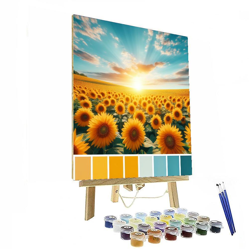 Charming Sunflower Fields Paint By Number