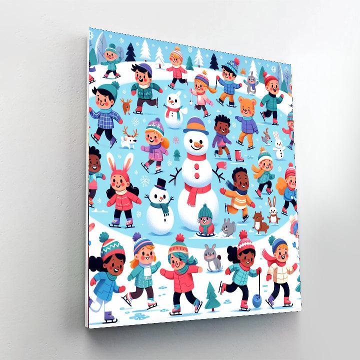 Winter Fun And Games Numbered Painting Kits